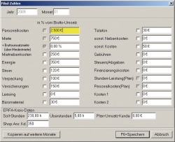 Monatliche Kostenerfassung
